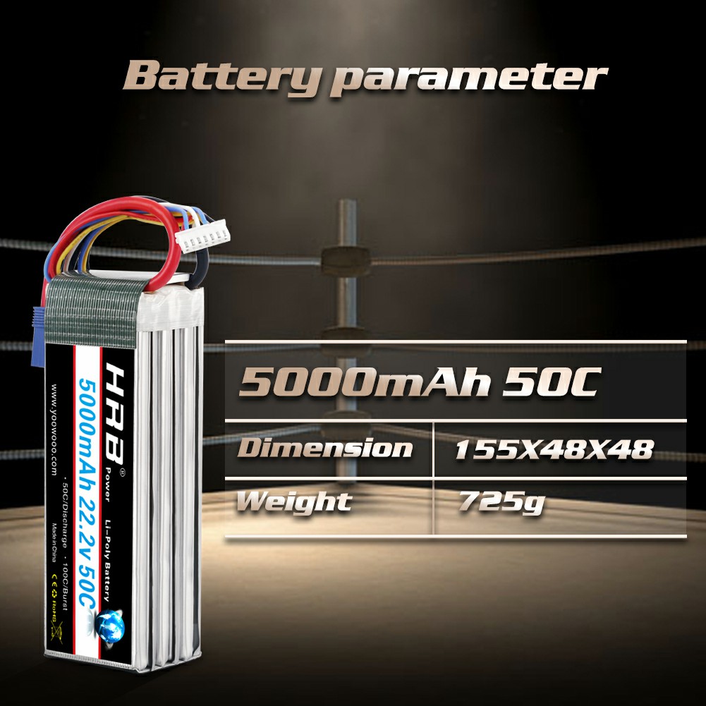 6S Lipo Battery 22.2V 5000Mah - Batería Lipo HRB 6S 22,2 V