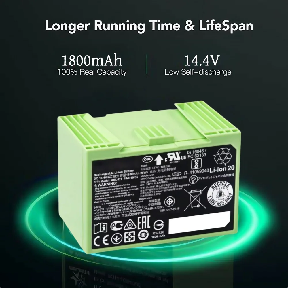 Para iRobot Roomba i7 batería  - 4S Lipo Battery 14.8V 6000Mah reseña y precio