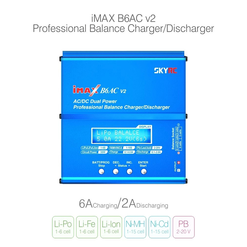 Original SKYRC iMAX B6AC V2 6A - Skyrc B6 Neo Smart Charger reseña y precio
